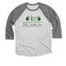 KCI Green Logo 3/4 Baseball Tee, a Premium Heather and Heather White 3/4 Sleeve Baseball Tee