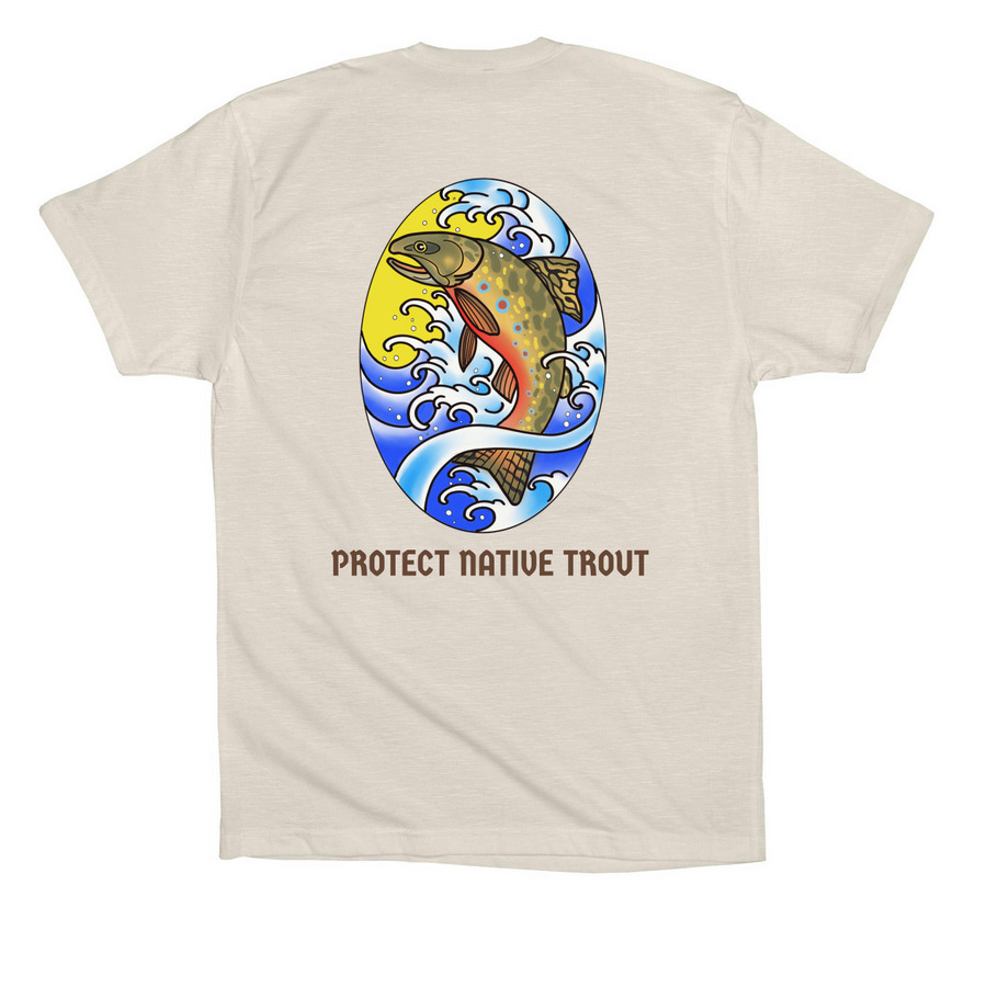 Protect Native Trout - Back Design, a Dust Premium Cotton Tee (back-view)