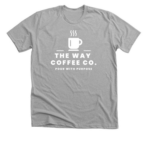 Way Coffee Logo, a Athletic Heather Premium Unisex Tee