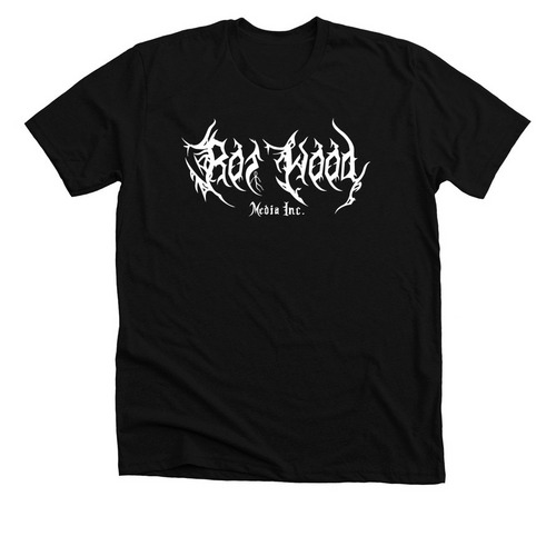 ROT WOOD | white text, a Solid Black Blend Premium Unisex Tee