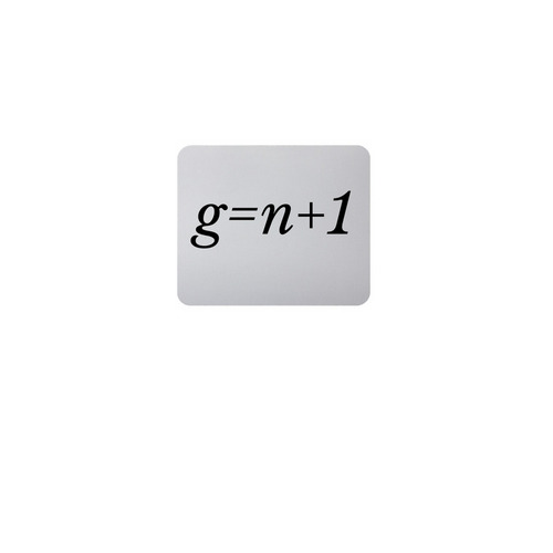 g=n+1 Mousepad, a White Full Color Mouse Pad