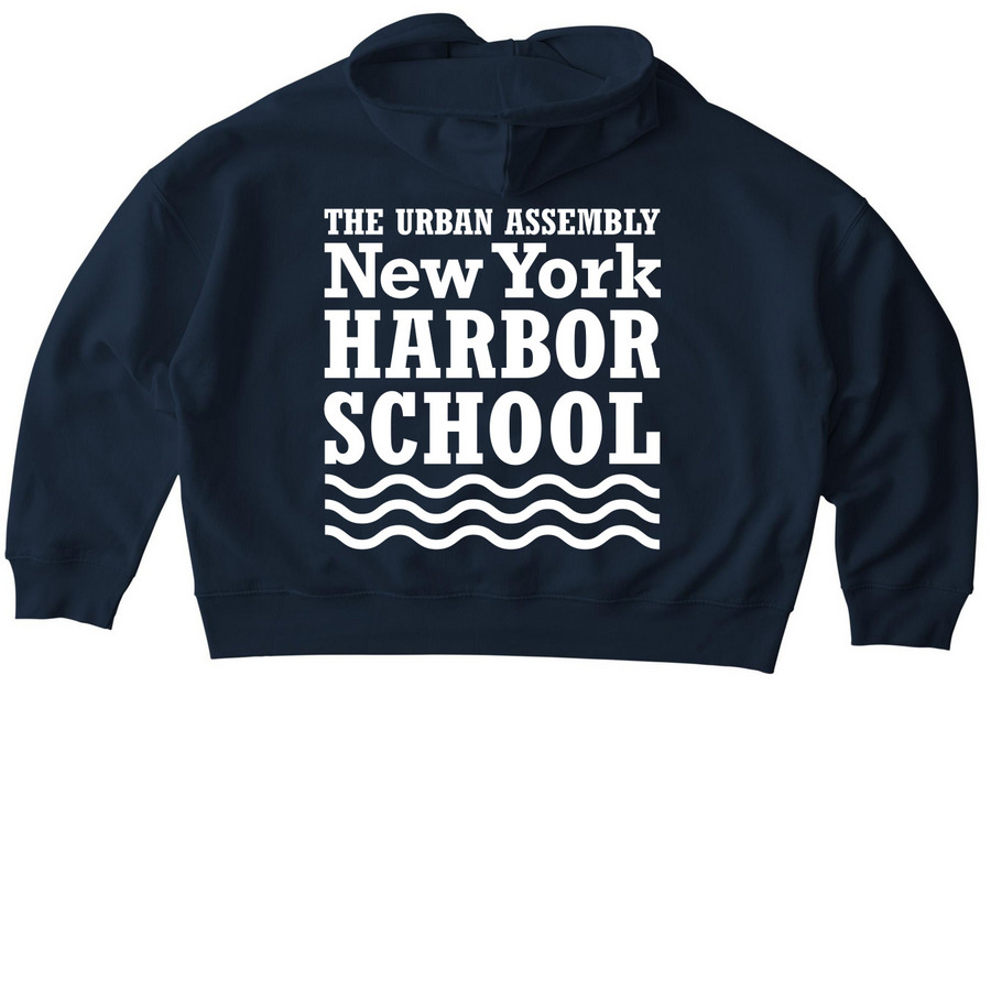 Harbor School Logo - Navy Sweatshirts, a French Navy Stanley/Stella Women?s Stella Ida Zip Up Pullover Hoodie (back-view)