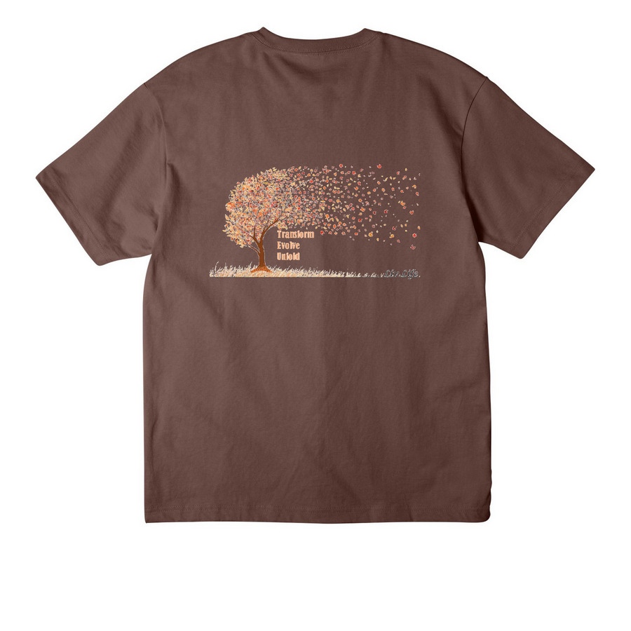 Transform-Evolve-Unfold, a Cocoa Unisex Heavyweight Tee (back-view)