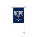 Flags for hope, a White 12" x 18" Yard Flag with Stake