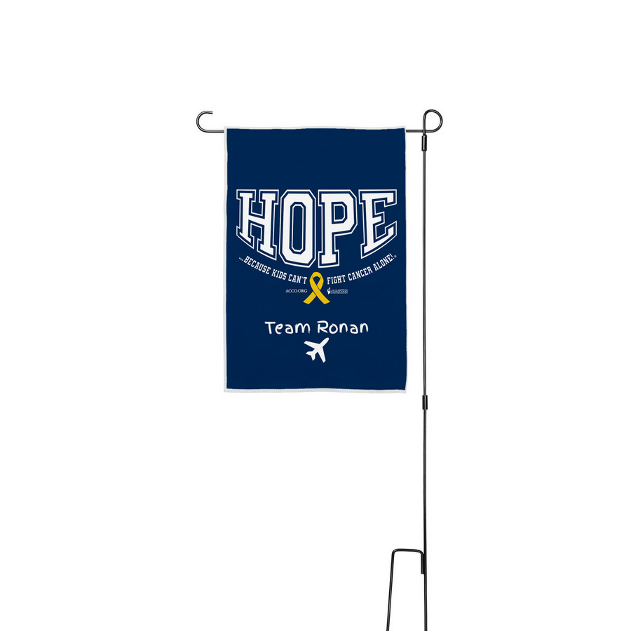 Flags for hope, a White 12" x 18" Yard Flag with Stake