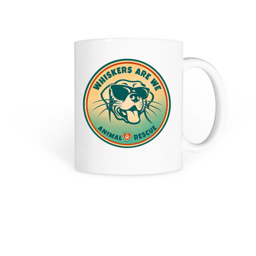Whiskers Are We Animal Rescue, a White Coffee Mug