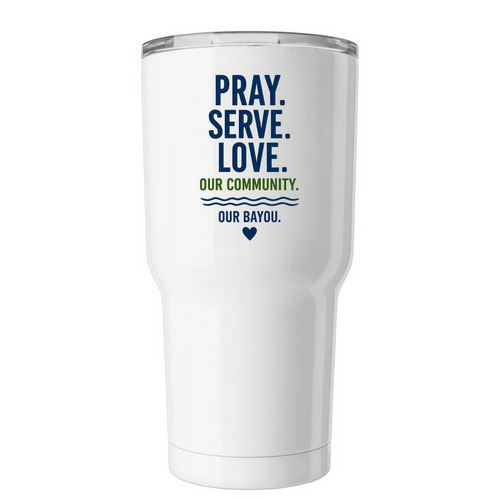 Bless the Bayou, a White Insulated Tumbler