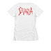 PERVERSION, a White Women's Slim Fit Tee (back-view)