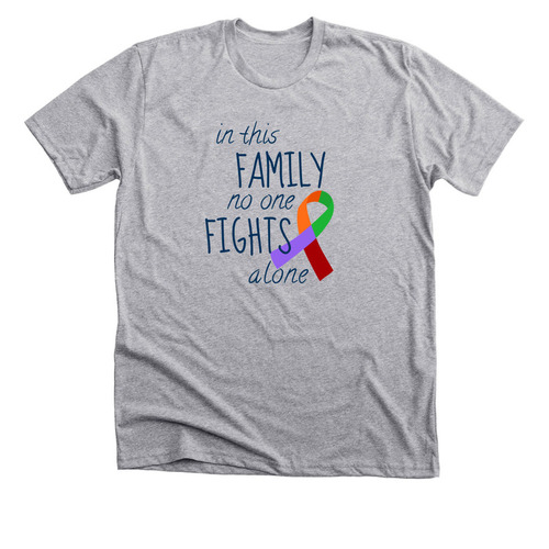 In this family no one fights alone, a Athletic Heather Premium Unisex Tee