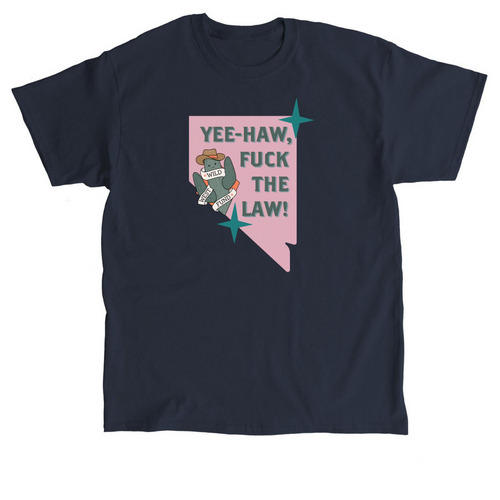 Yee-Haw, F*ck The Law! (Pink), a Navy Classic Unisex Tee