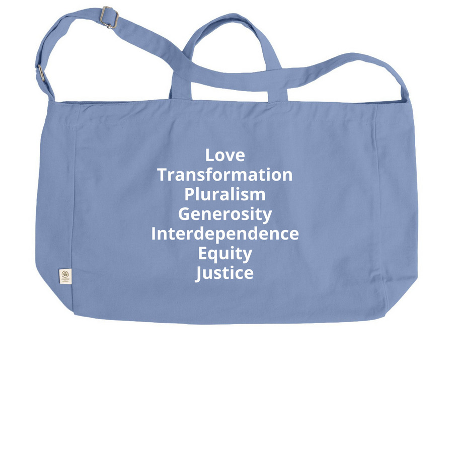 UUCCHC Shades of Blue Tote, a Elemental Blue Reclaimist G2G Tote Bag (back-view)