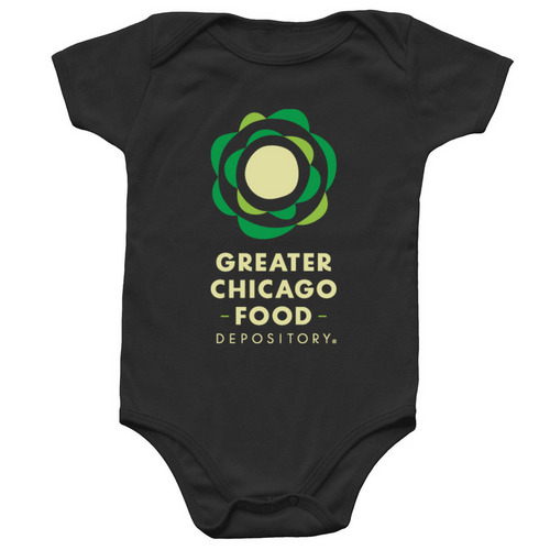 Greater Chicago Food Depository Onesie, a Black Infant Onesie
