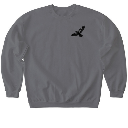 Wolf (Raven) Haven, a Charcoal Softstyle Crewneck Sweatshirt