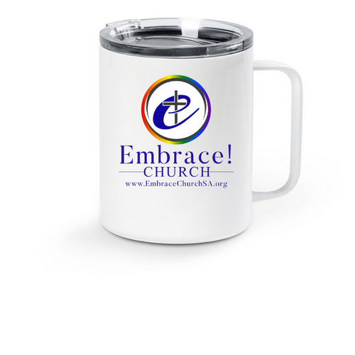 Embrace Travel Mug, a White Stainless Steel Travel Mug