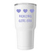 STAINLESS STEEL RECOVERY&nbsp;TUMBLER, a White Insulated Tumbler (back-view)