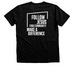 The Mission II, a Black Heather Premium Unisex Tee (back-view)