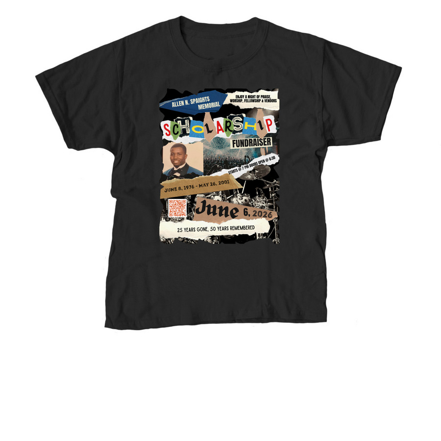 Allen Spaights Scholarship Tee (Front Print)&nbsp;, a Black Youth Unisex Tee