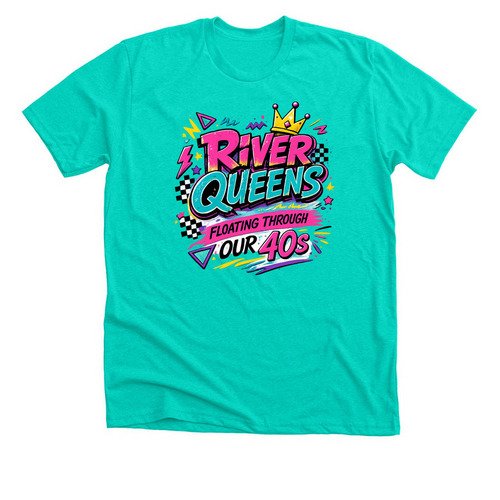 RIVER QUEENS 40's F'd Up, a Heather Sea Green Premium Unisex Tee