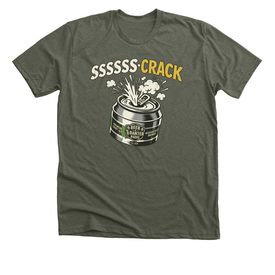 SSSSSS-CRACK, a Heather Military Green Premium Unisex Tee
