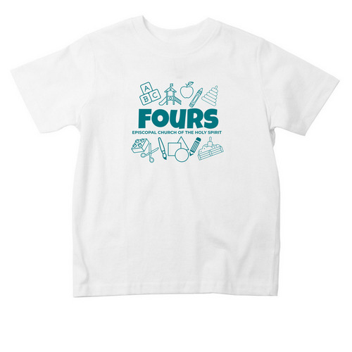 Fours (Toddler) S (2T)M (3T)L (4T)XL (5/6T), a White Toddler Tee