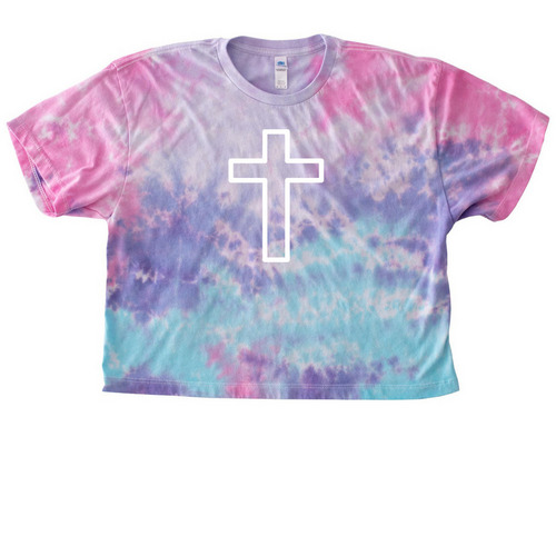 Cross, a Cotton Candy Women's Tie Dye Cropped Tee