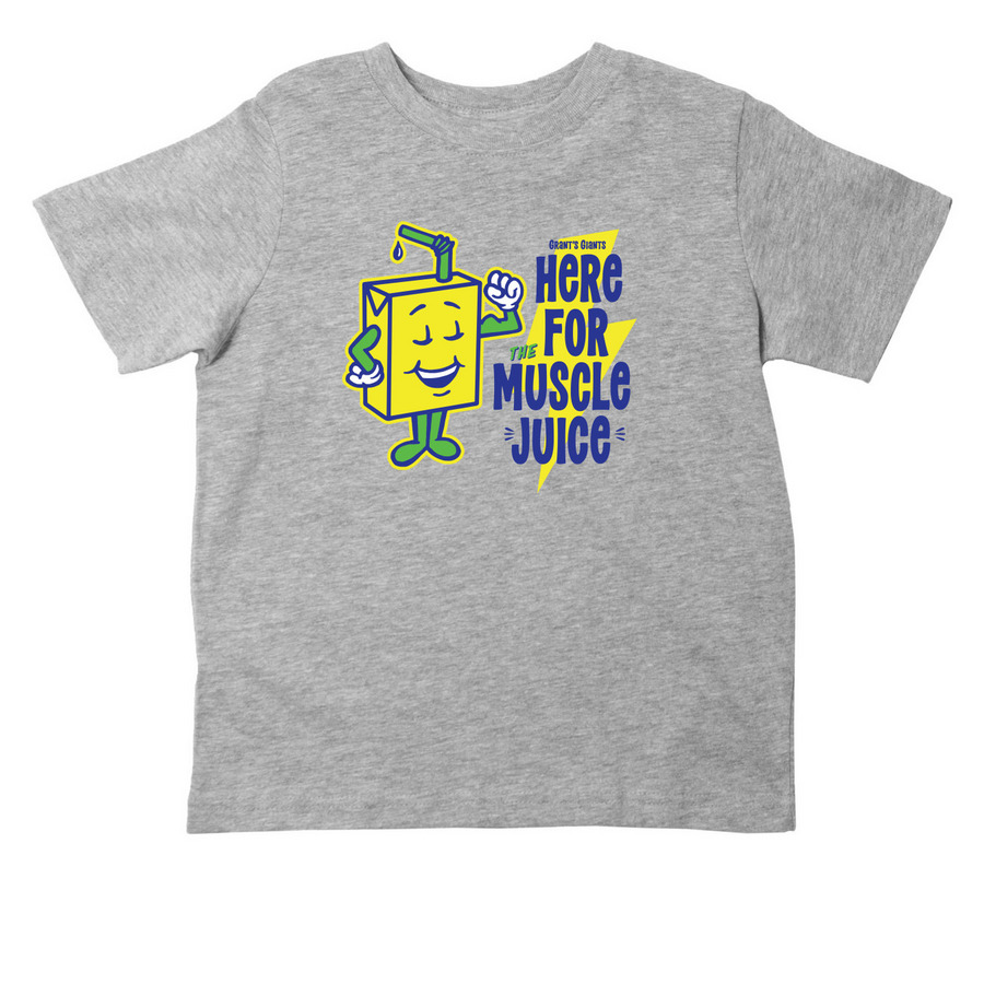 Grant's Giants- Muscle Juice, a Heather Toddler Tee
