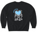 BC Hillel Dancing Logo, a Black Softstyle Crewneck Sweatshirt
