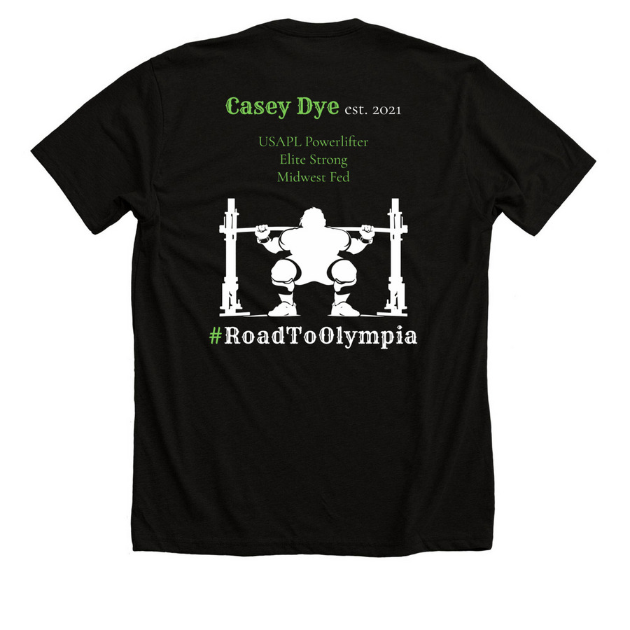 Road to Olympia, a Solid Black Blend Premium Unisex Tee (back-view)