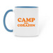 Vintage Camp Mug, a Light Blue Two-Tone Ceramic Mug (back-view)