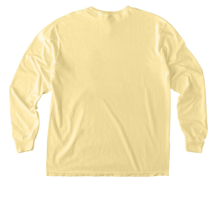 Long Sleeve Cotton Pocket Tee in Bright Colors, a Butter Comfort Colors Long Sleeve Pocket Tee (back-view)