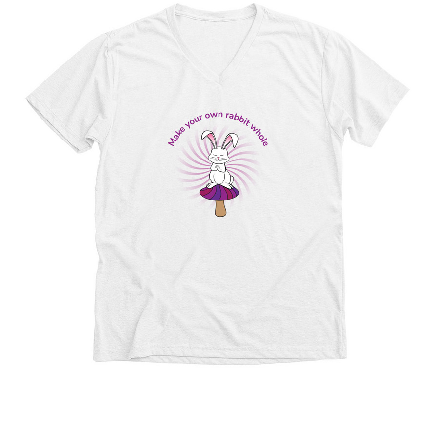 Make your own rabbit whole, a Solid White Blend Premium V-Neck Tee