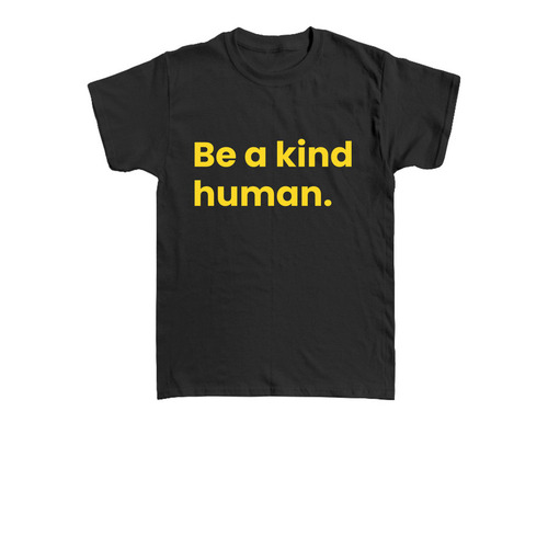Be a kind human - Toddler Tees, a Black Toddler Tee