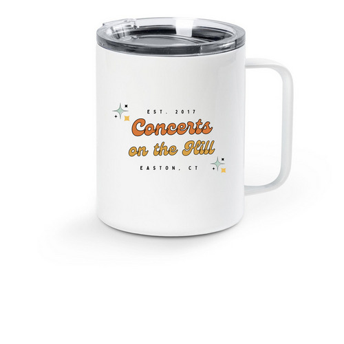 Travel Mug, a White Stainless Steel Travel Mug