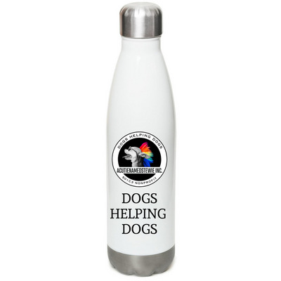ACUTIENAMEDSTEWIE INC. WATER TUMBLER, a White Stainless Steel Water Bottle