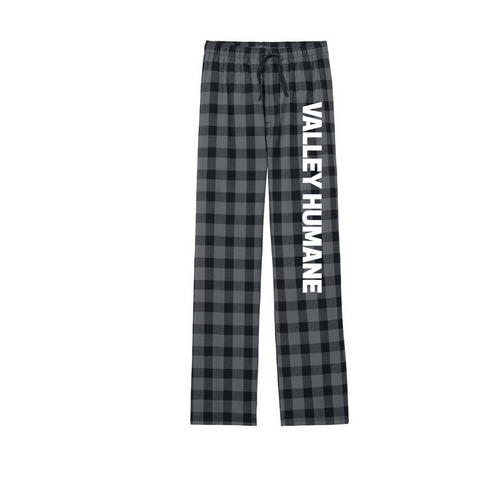 Valley Humane Flannel PJs, a Grey/ Black Buffalo Check Flannel Pajama Pant
