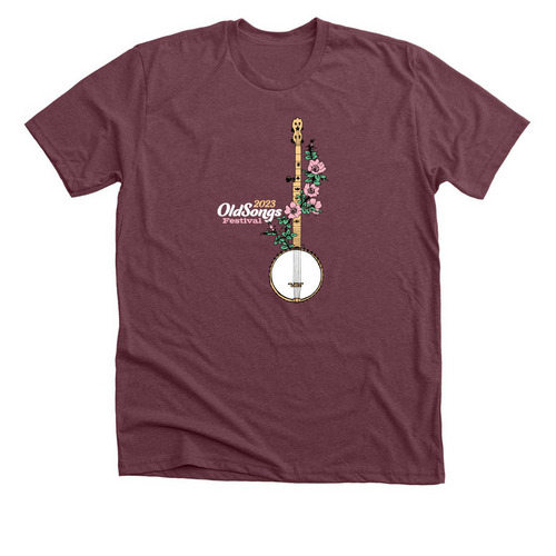 2023 Old Songs Festival&nbsp;T-shirt, a Heather Maroon Premium Unisex Tee