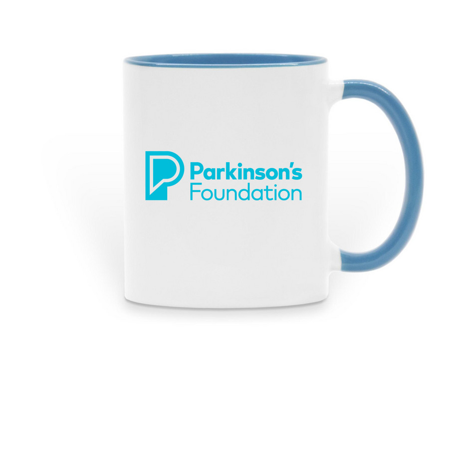 Parkinson's Foundation Mug, a Light Blue Two-Tone Ceramic Mug