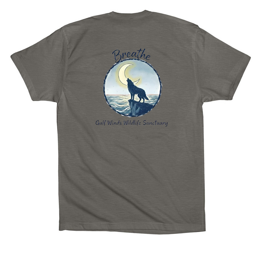 Breathe -Wolf, a Storm Premium Cotton Tee (back-view)