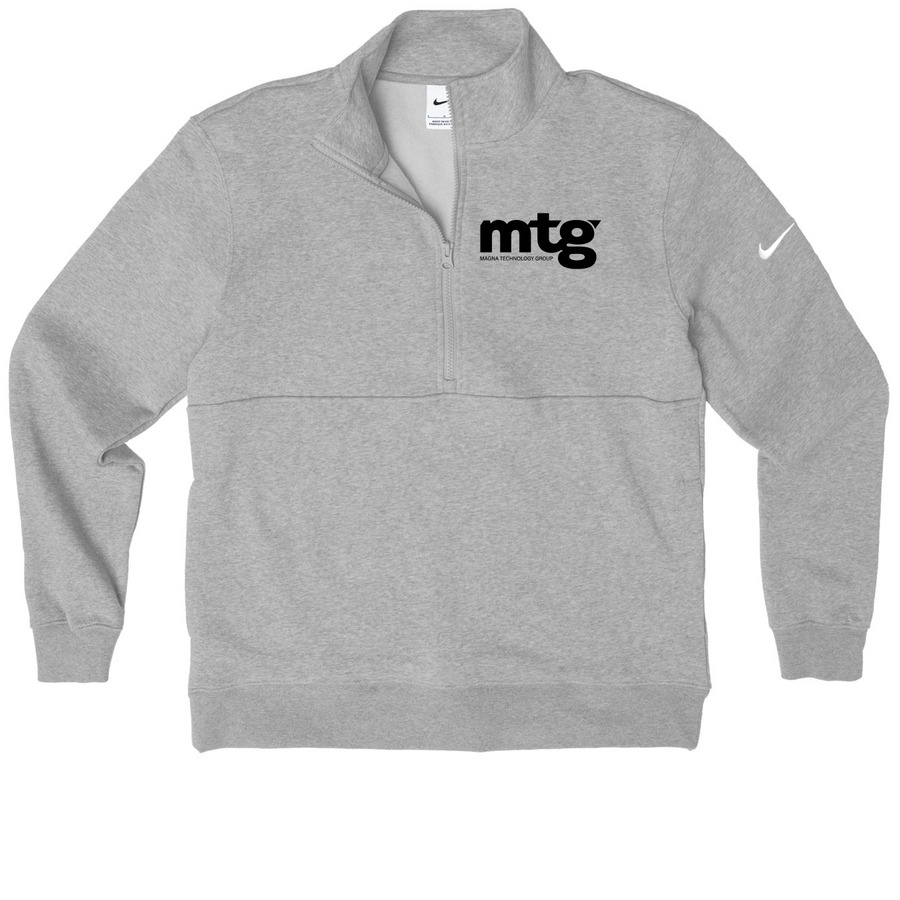To Wear, a Dark Grey Heather Nike Club Fleece Half Zip Pullover