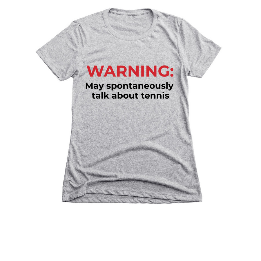 WARNING, a Dark Heather Grey Women's Slim Fit Tee