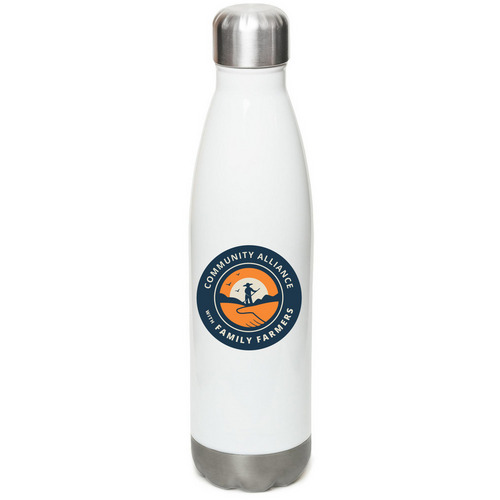 CAFF Steel Water Bottle, a White Stainless Steel Water Bottle