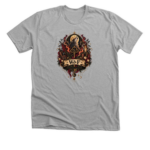 Wolff and Flame logo, a Athletic Heather Premium Unisex Tee