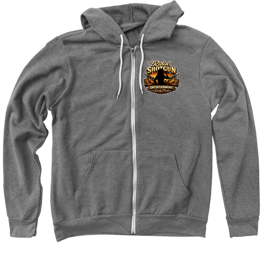 Ridin? Shotgun Classic Series, a Deep Heather Zip Up Hoodie