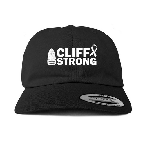 Cliff Strong Dark Colored Hats, a Black Printed Classic Baseball Cap