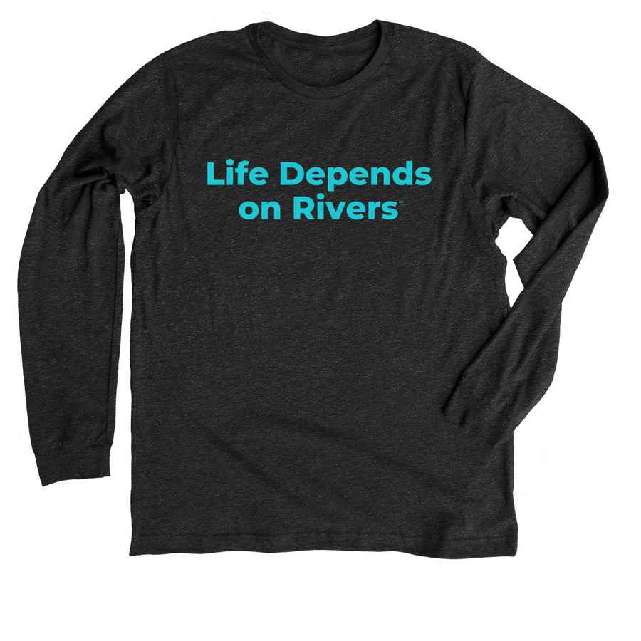 Life Depends on Rivers&nbsp;, a Dark Grey Heather Premium Long Sleeve Tee