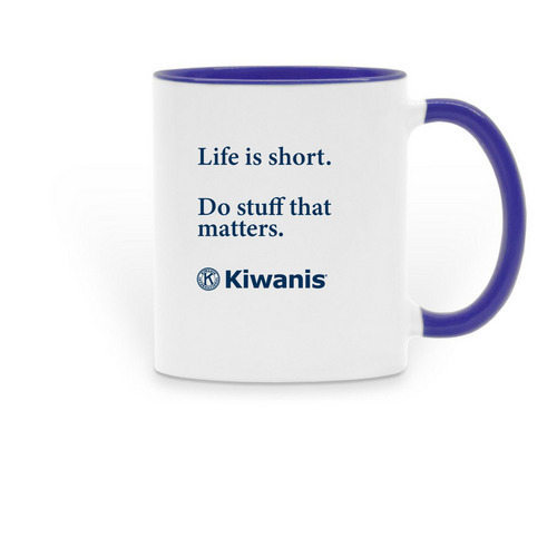 Life is Short - Kiwanis, a Dark Blue Two-Tone Ceramic Mug