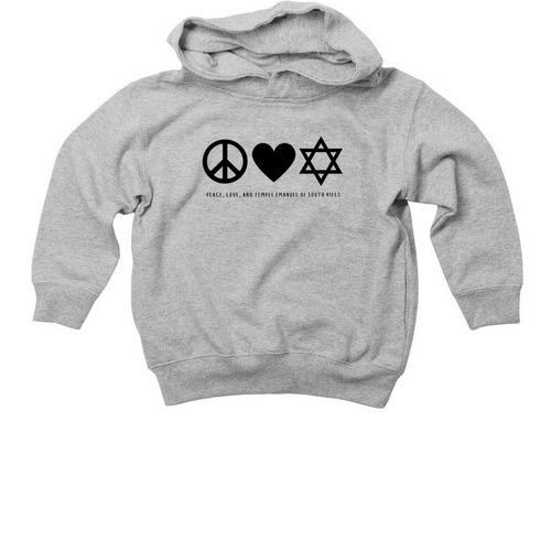 Toddler Sweatshirt: Peace, Love, and Temple, a Heather Toddler Pullover Hoodie