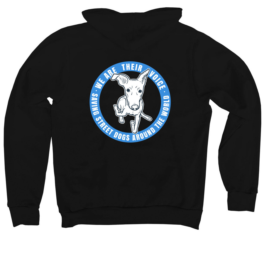We Are Their Voice, a Black Premium Pullover Hoodie (back-view)