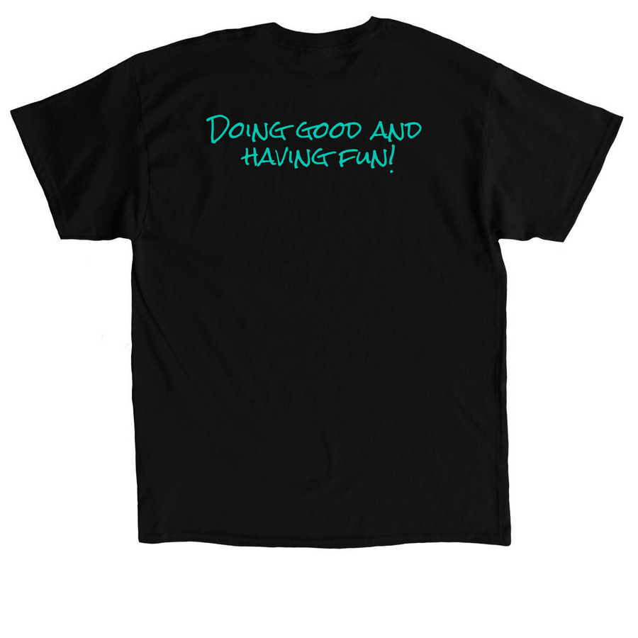 Moonlight - Doing Good & Having Fun, a Black Classic Unisex Tee (back-view)
