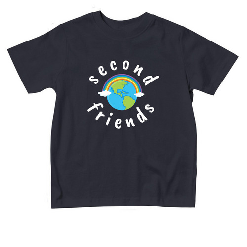 Rainbow Earth, a Navy Toddler Tee